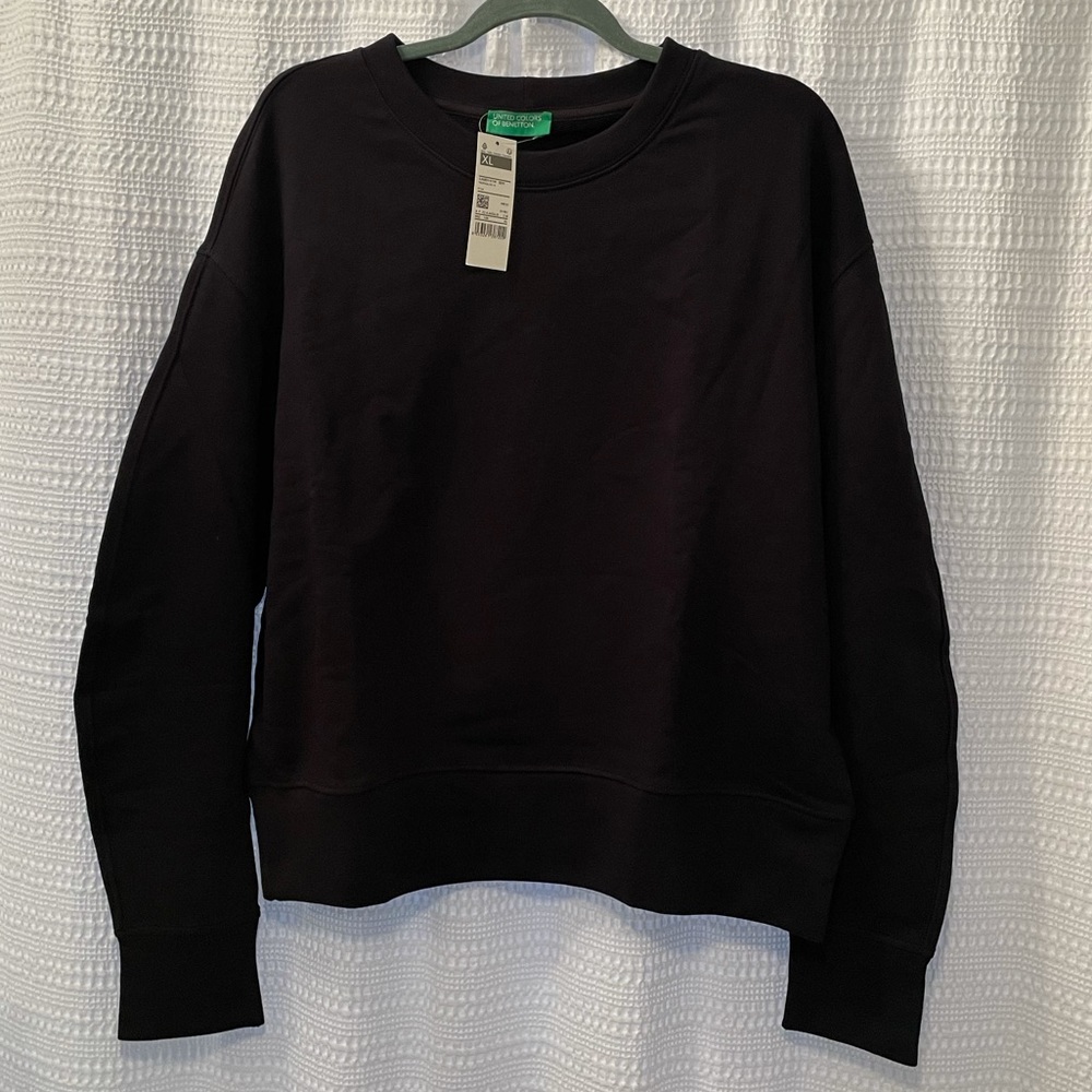 Benetton 100% Cotton Oversized Crew Neck Sweatshirt